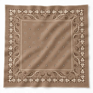 Bandana Oversized Square Scarf in Taupe