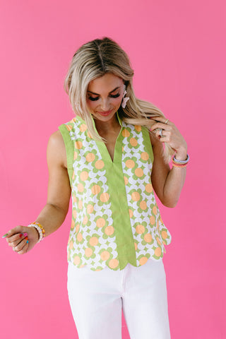 Dayna Geometric Sleeveless Top