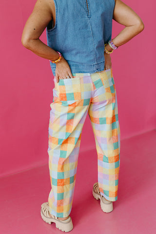 Birdie Plaid Barrel Pants