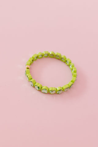 Heart Gemstone Bracelet in Lime