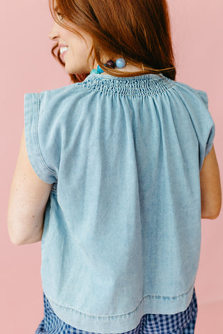Nicki Denim Top