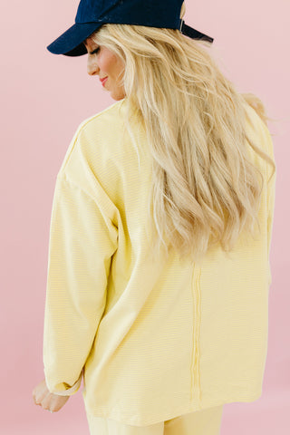 Kelly Anne Stripe Knit Pant Set in Lemon/Butter