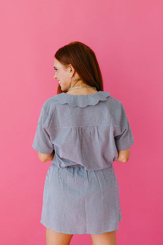 Maise Gingham Button Up Skort