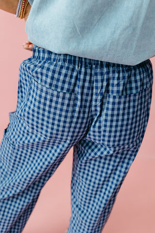 Carson Plaid Pants in Blue/Navy