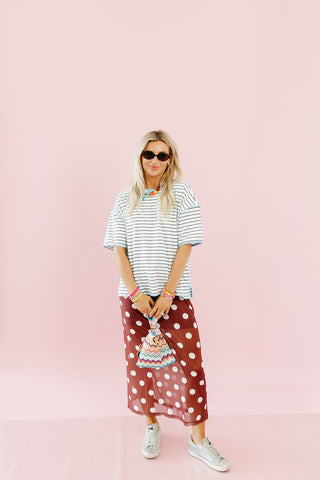 Jennings Polka Dot Mesh Midi Skirt