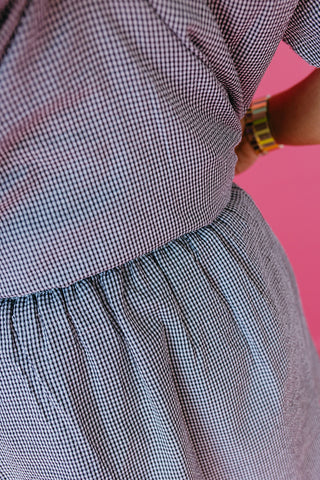 Maise Gingham Button Up Skort