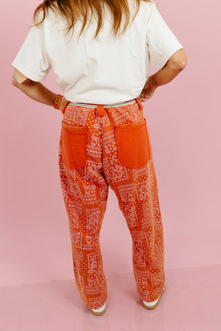 Lonnie Bandana Print Barrel Pants