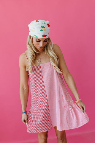 Maura Gingham Mini Dress in Red