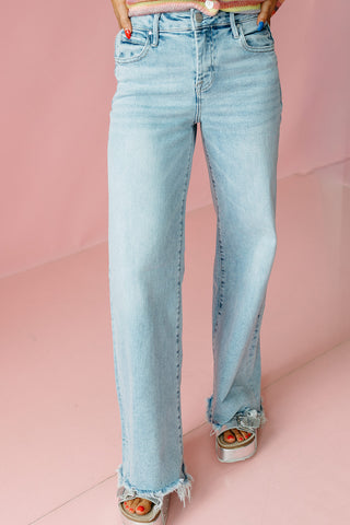 Kameron Light Wash Raw Hem Denim