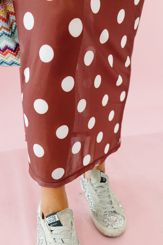 Jennings Polka Dot Mesh Midi Skirt