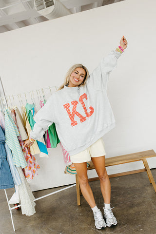 KC Polka Dot Mock Neck Sweatshirt