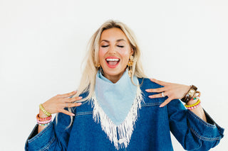 Denim Blue Fringe Bandana