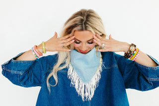 Denim Blue Fringe Bandana