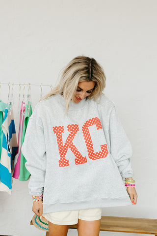 KC Polka Dot Mock Neck Sweatshirt