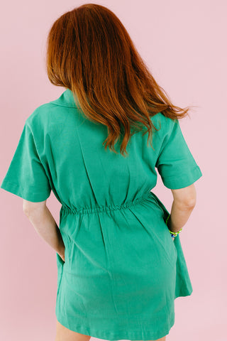Elowen Cotton Utility Dress in Green
