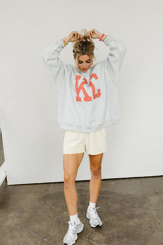KC Polka Dot Mock Neck Sweatshirt