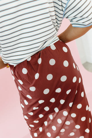 Jennings Polka Dot Mesh Midi Skirt