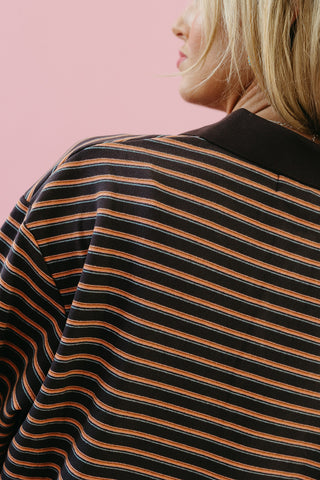 Moxie Striped Collar Top