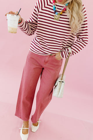 Weslyn Barrel Jeans in Rust