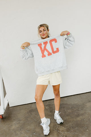 KC Polka Dot Mock Neck Sweatshirt