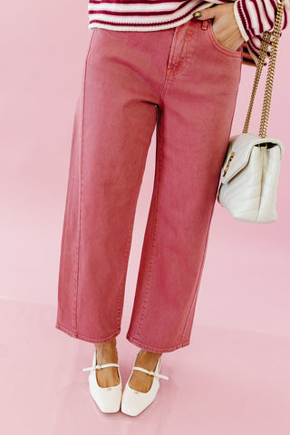 Weslyn Barrel Jeans in Rust