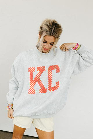 KC Polka Dot Mock Neck Sweatshirt