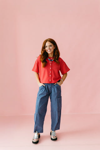 Anna Knit Stripe Button Up