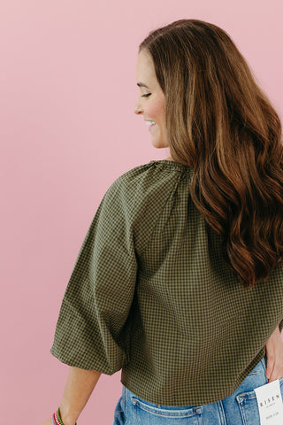 Noa Gingham Blouse in Olive
