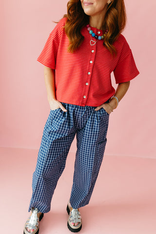 Anna Knit Stripe Button Up