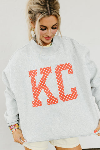 KC Polka Dot Mock Neck Sweatshirt