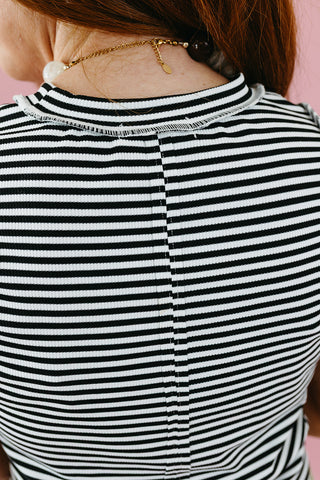 Cameron Knit Tank Top In Black/White