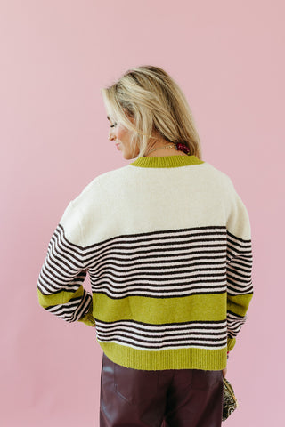Eliza Cardigan in Avocado/Espresso