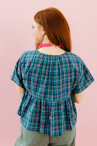 Joss Plaid Peplum Top