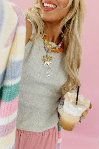 Miller Stripe Cardigan in Green/Sunkist