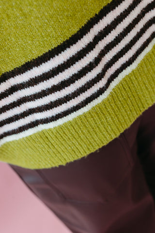 Eliza Cardigan in Avocado/Espresso