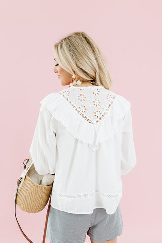 Lara Eyelet Blouse in Cream