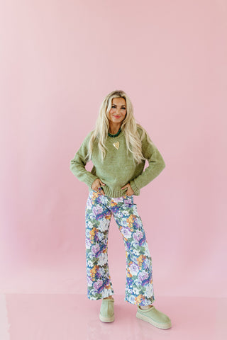 Lilly Floral Barrel Stretch Pants