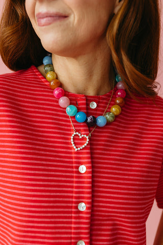 Anna Knit Stripe Button Up