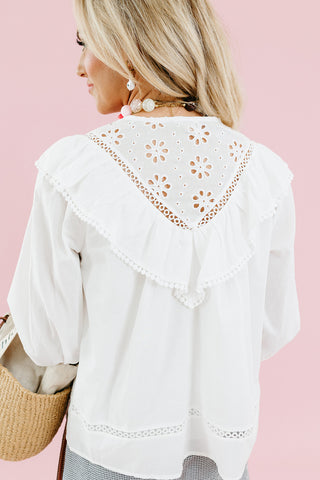 Lara Eyelet Blouse in Cream