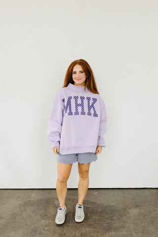 MHK Polka Dot Mock Neck Sweatshirt