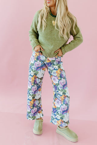 Lilly Floral Barrel Stretch Pants