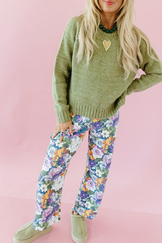 Lilly Floral Barrel Stretch Pants