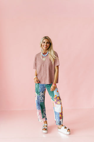 Jewel Patch Barrel Pants