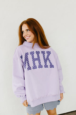 MHK Polka Dot Mock Neck Sweatshirt