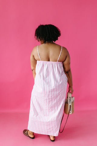 Halston Stripe Midi Dress