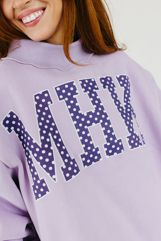 MHK Polka Dot Mock Neck Sweatshirt