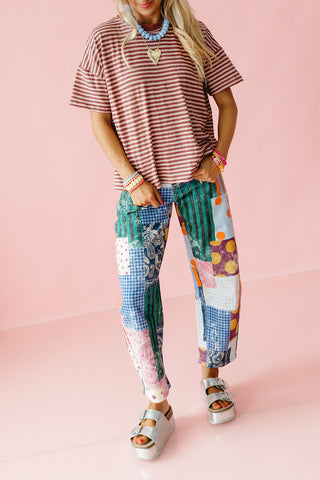 Jewel Patch Barrel Pants