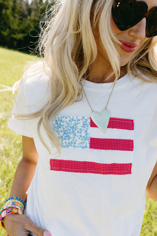 Floral Flag Quilt Tee