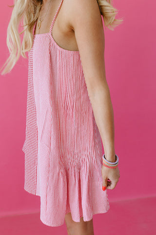 Maura Gingham Mini Dress in Red