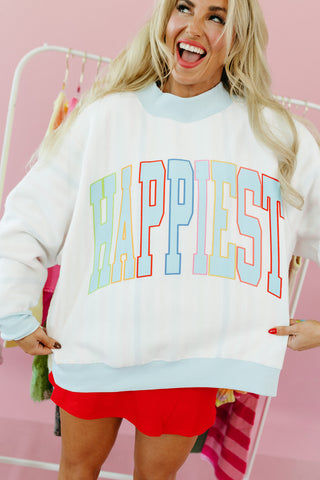 Happiest Stripe Reversible Mock Neck